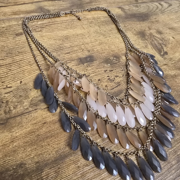 Multi-Layered Necklace with Gold and Black Accents - Picture 2 of 6